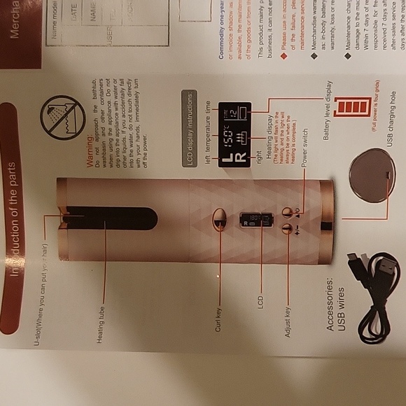 Wireless USB Auto Hair Curler Travel Small Compact Chargeable - Picture 6 of 6